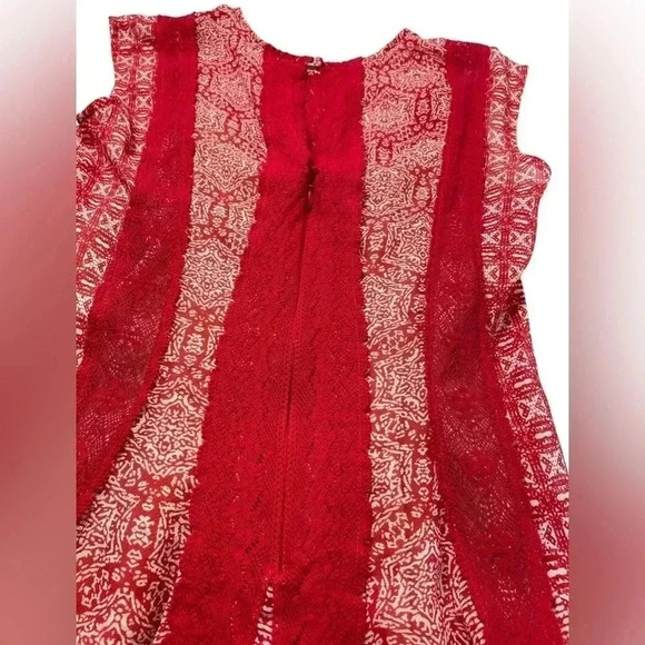 BCBG MAXAZRIA  Jalena Poppy Red Lace Combo Dress Size 2 - Picture 12 of 16